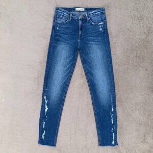 Flying Monkey Cropped Skinny Distressed Mid Rise Jeans Sz 26